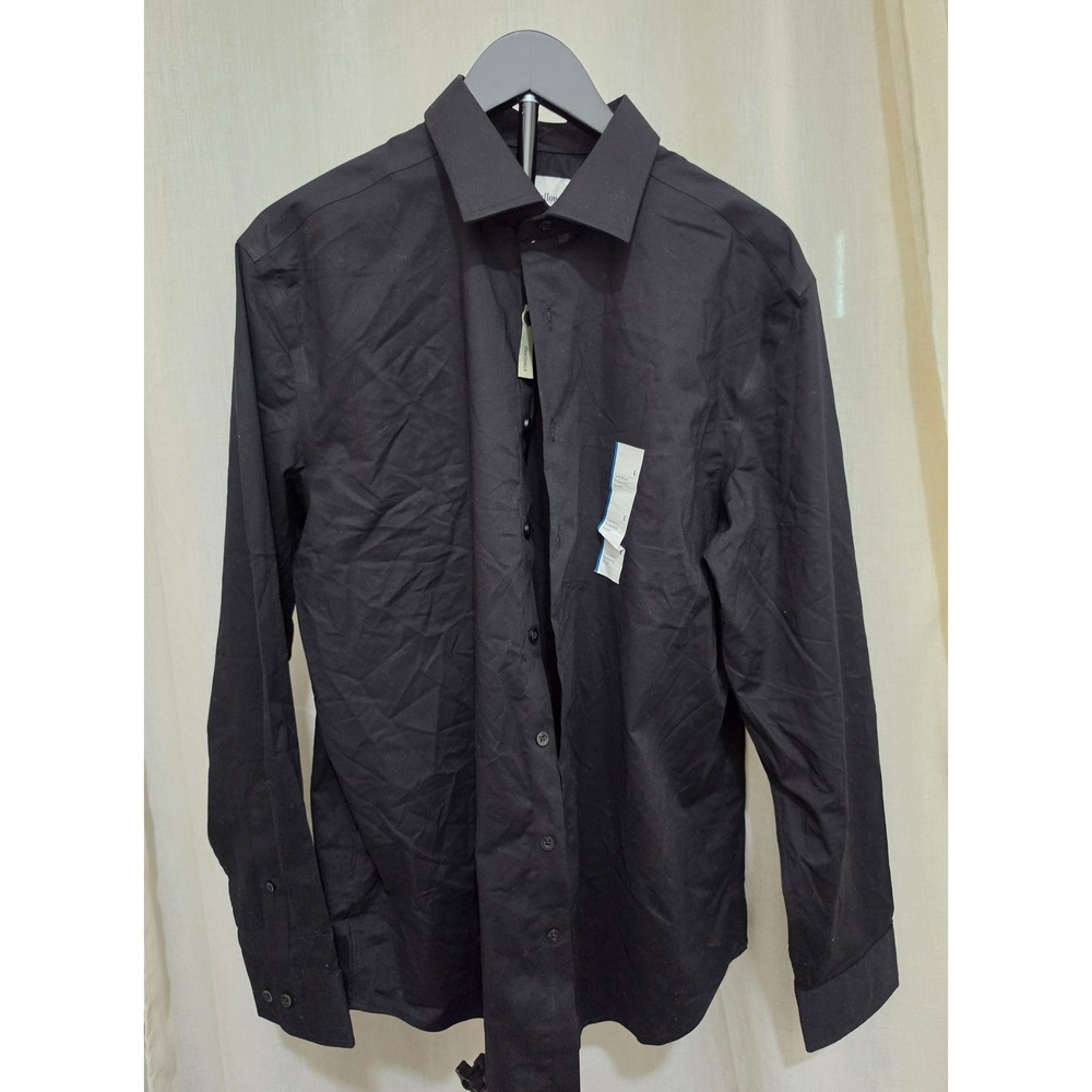 Goodfellow & Co Mens Performance Dress Shirt Black Standard Fit Stretch Large